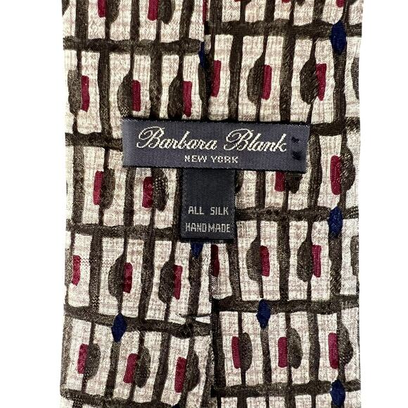 Barbara Blank NY Vintage Silk Tie | 60s Mod Abstract Retro Mid Century Handmade - Picture 7 of 8